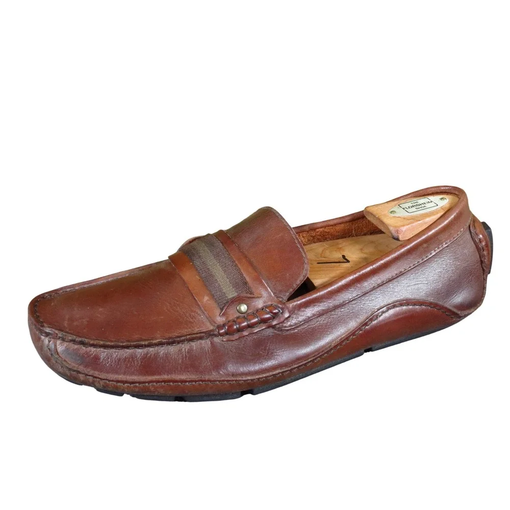 Dr. Scholl's Lemans Driver Mens Driving Loafer Size 10 Travel Brown Leather
